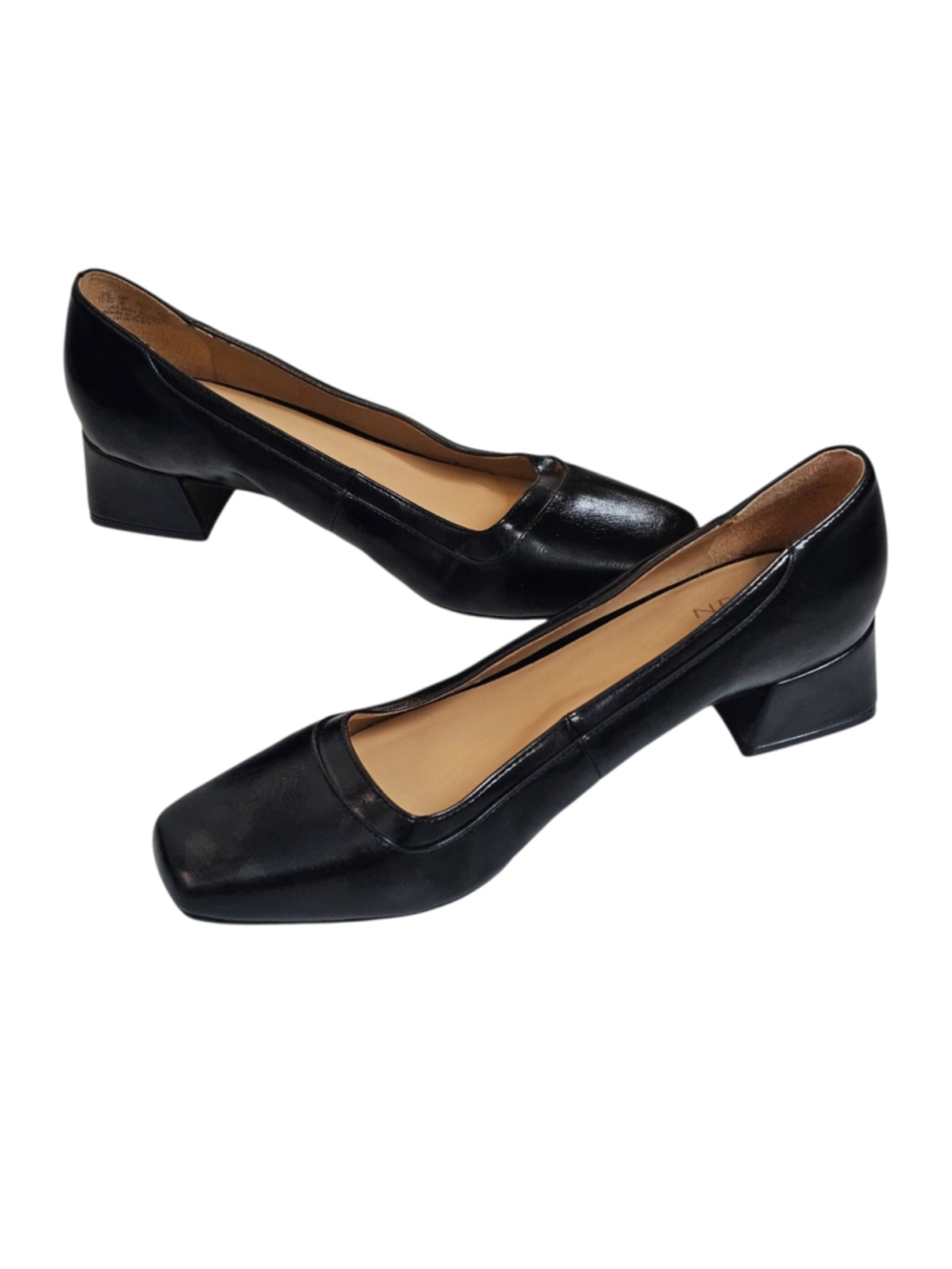 Naturalizer Huntley Black Block Heel Pumps Women’s 10W Wide Comfort Shoes